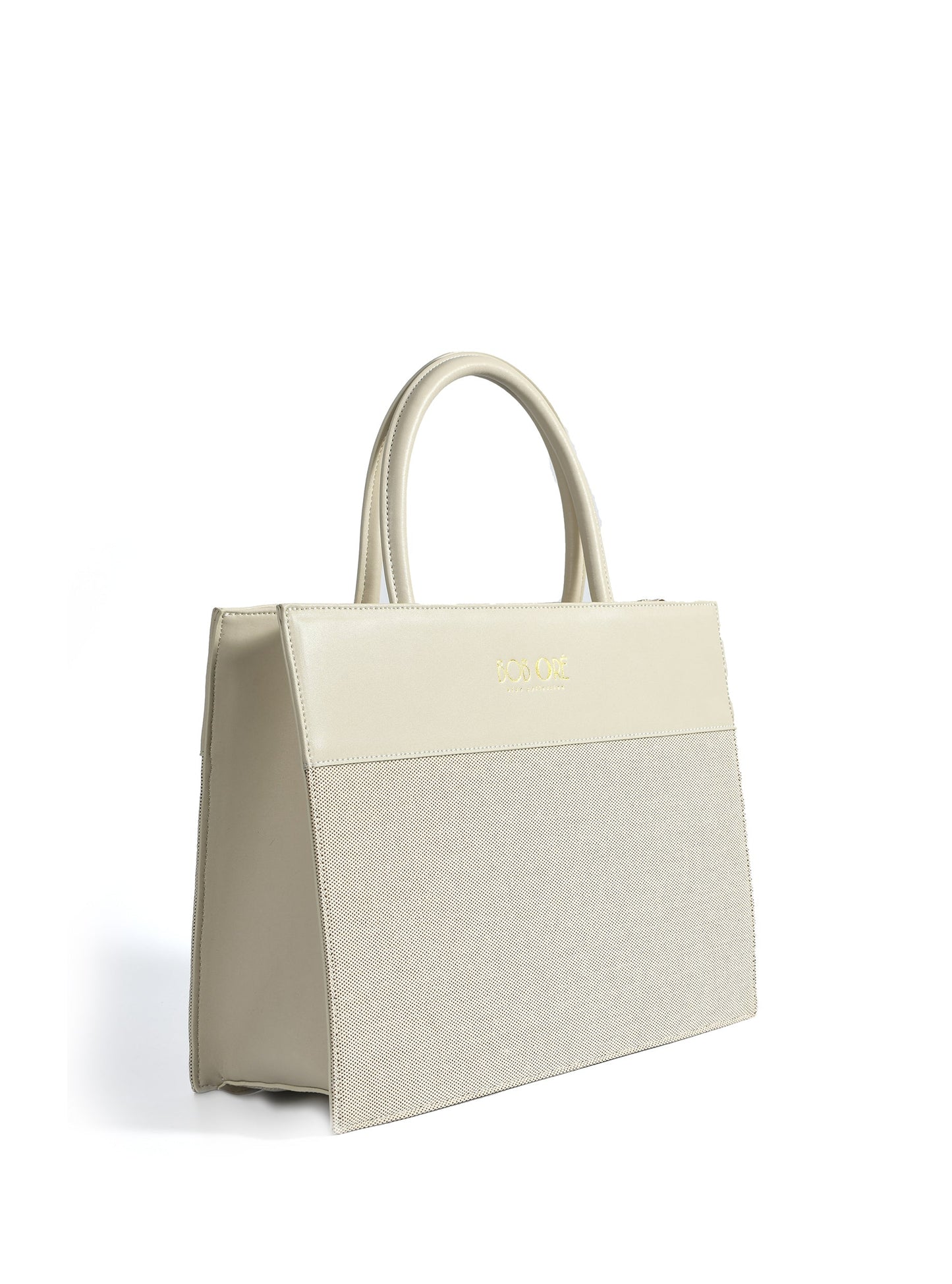 Victoria Tote White Canvas Combo Bag