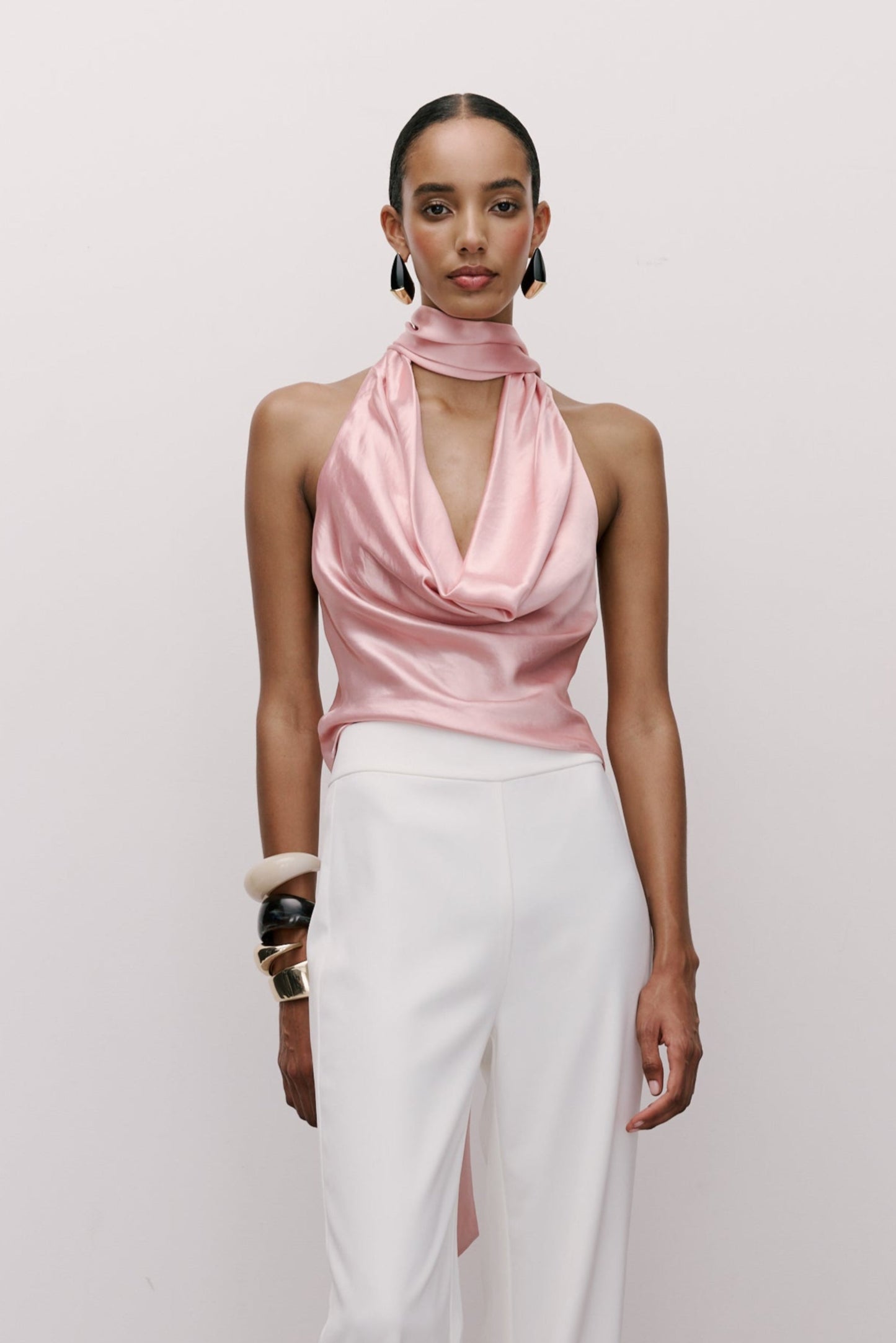 Indra Cowl Top Pink