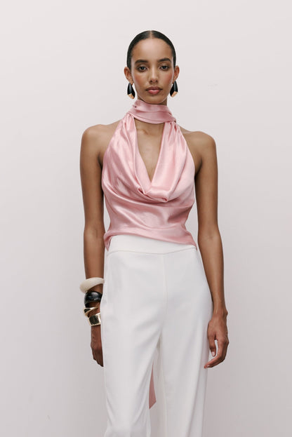 Indra Cowl Top Pink