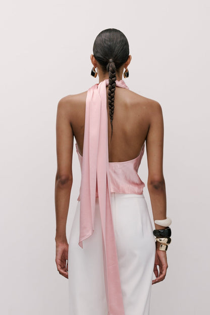 Indra Cowl Top Pink