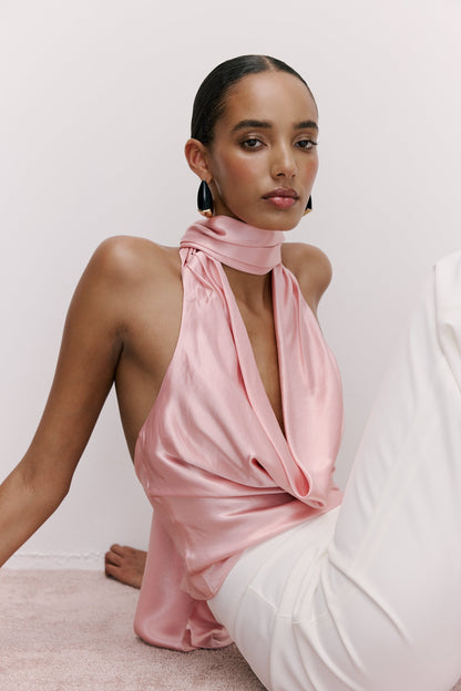 Indra Cowl Top Pink