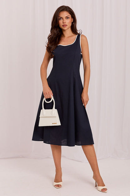 Calista Midi Dress Navy