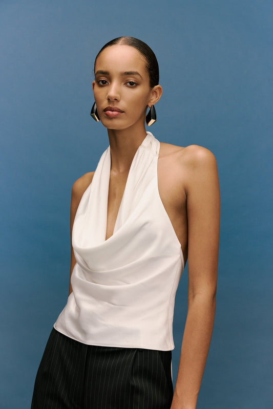 Indra Cowl Top Ivory